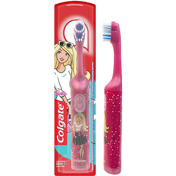 

Электрическая зубная щетка Colgate Barbie супермягкая, на батарейках