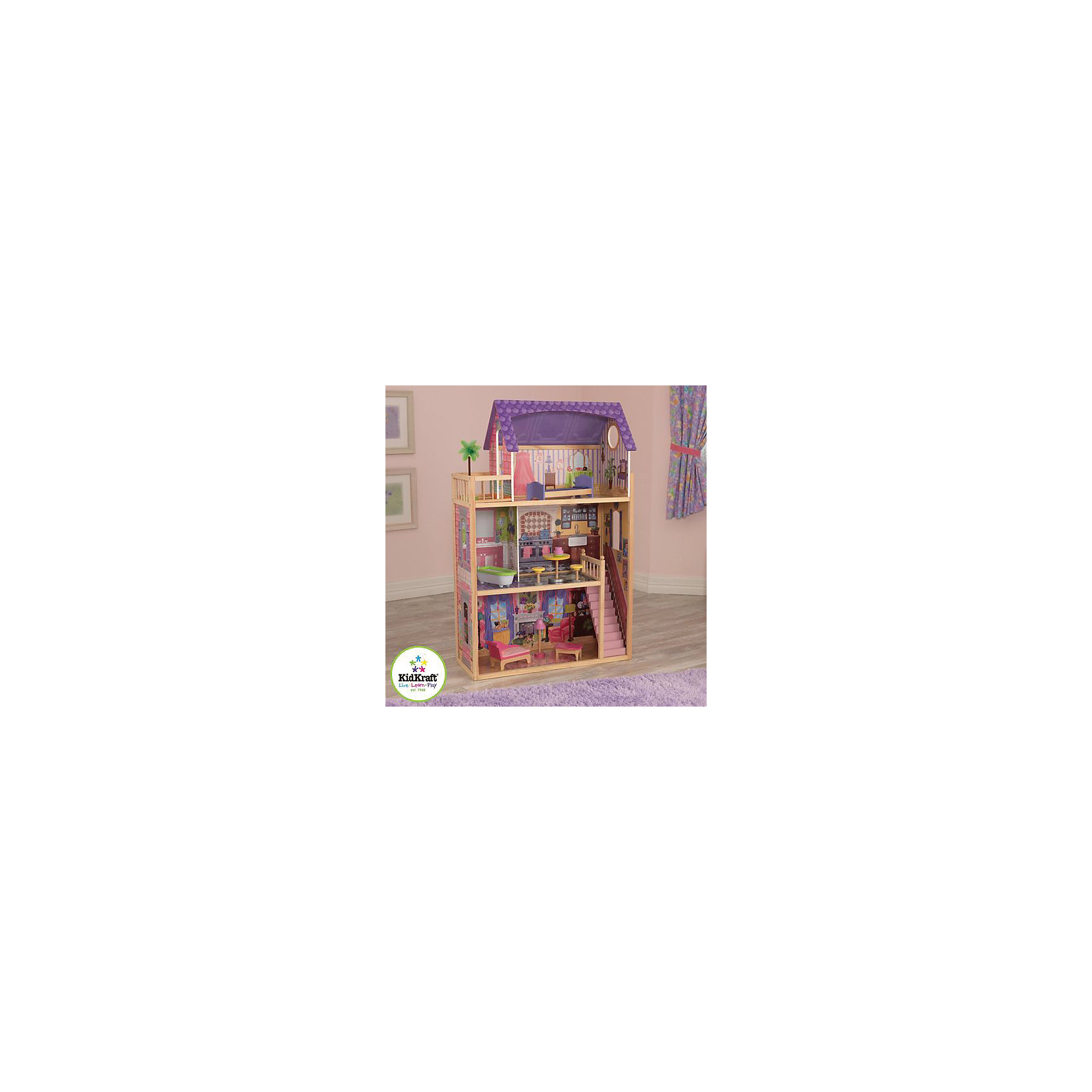 

Домик из дерева для 30см кукол "Кайла" (Kayla dollhouse), с мебелью, 10 предм., KidKraft