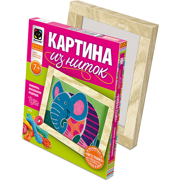 Картина из ниток Слон