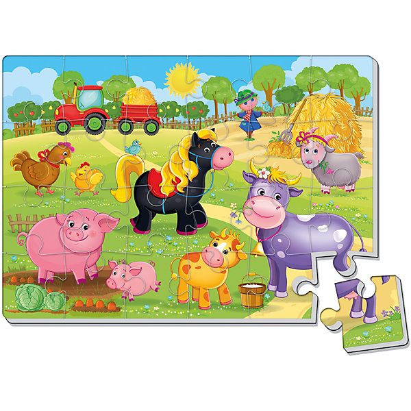 

Мягкие пазлы А4 "Ферма", 24 дет., Vladi Toys