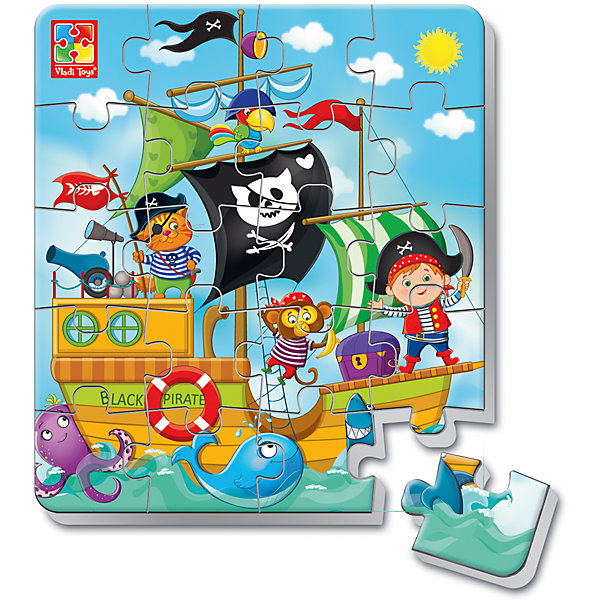 

Мягкие магнитные пазлы в стакане "Пираты", Vladi Toys