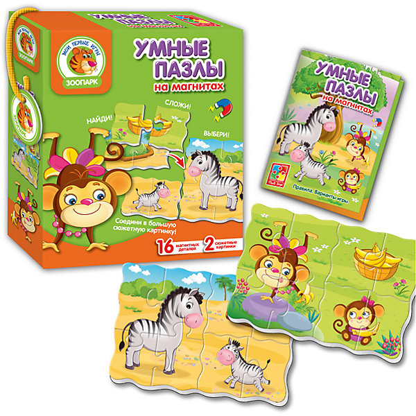 

Умные пазлы на магнитах "Зоопарк", Vladi Toys