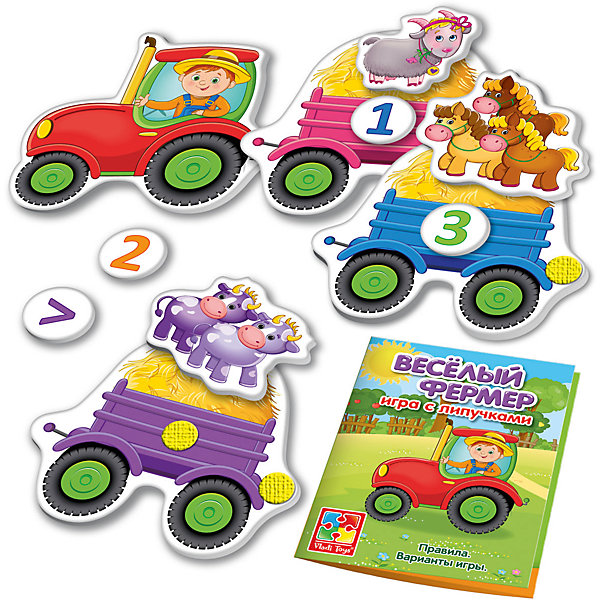 

Настольная игра "Веселый фермер", с липучками, Vladi Toys