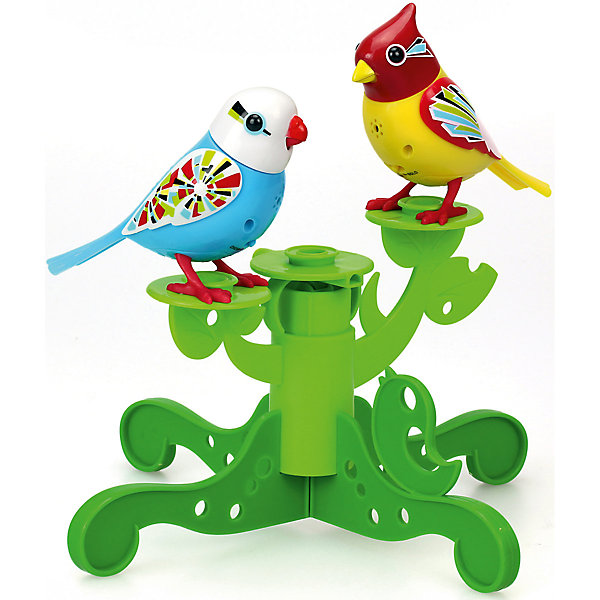 

Две птички с деревом, голубая и жёлтая, DigiBirds