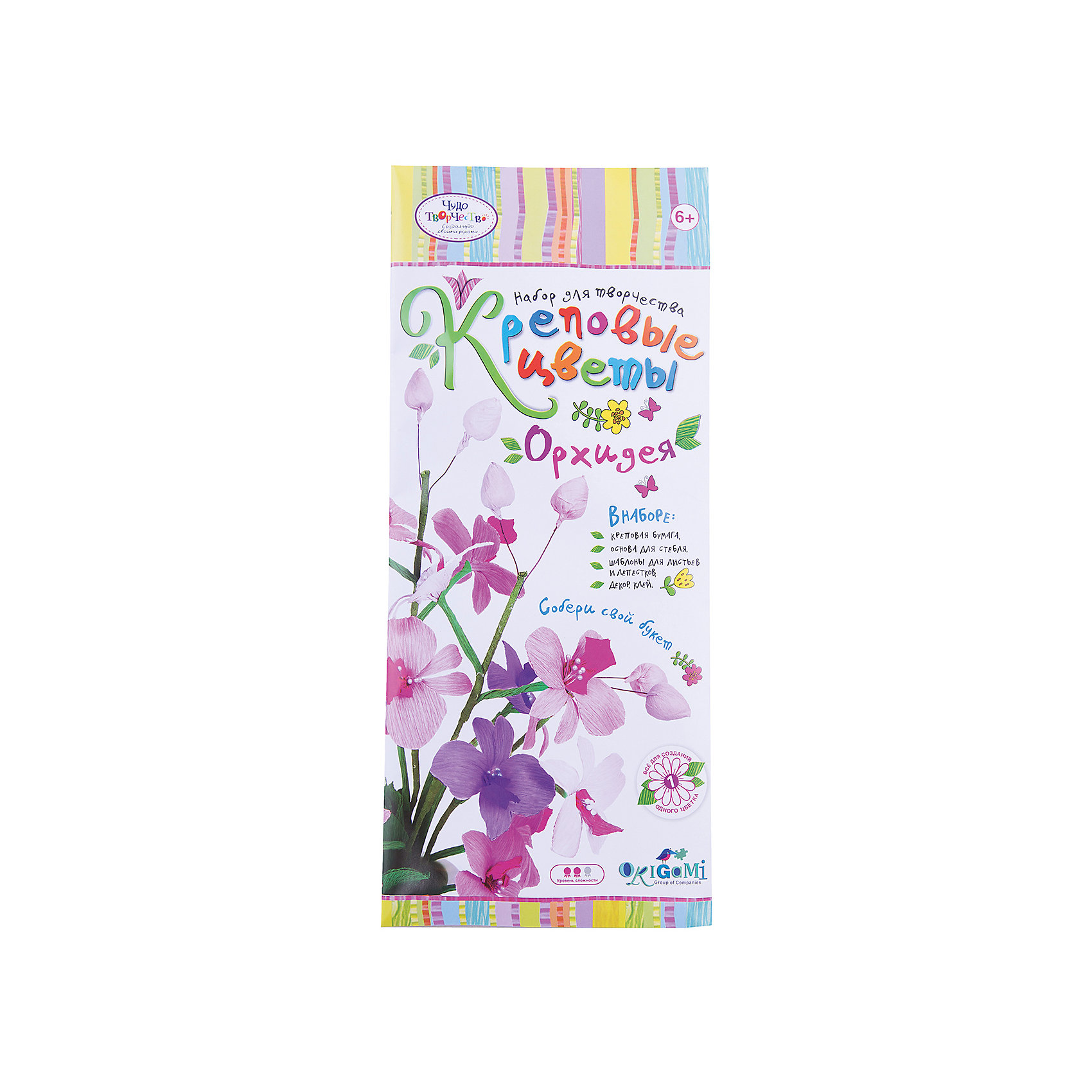 фото Креповые цветы своими руками "Орхидея" 3 цвета. Чудо-творчество