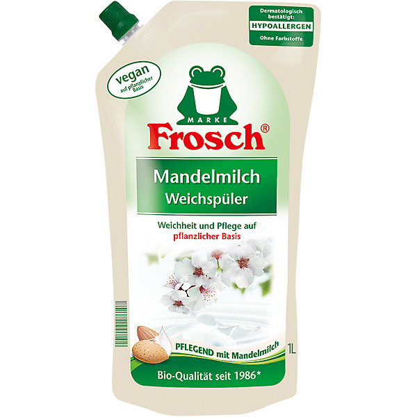 

Концентрированный ополаскиватель для белья (Миндальное молочко), 1 л, Frosch