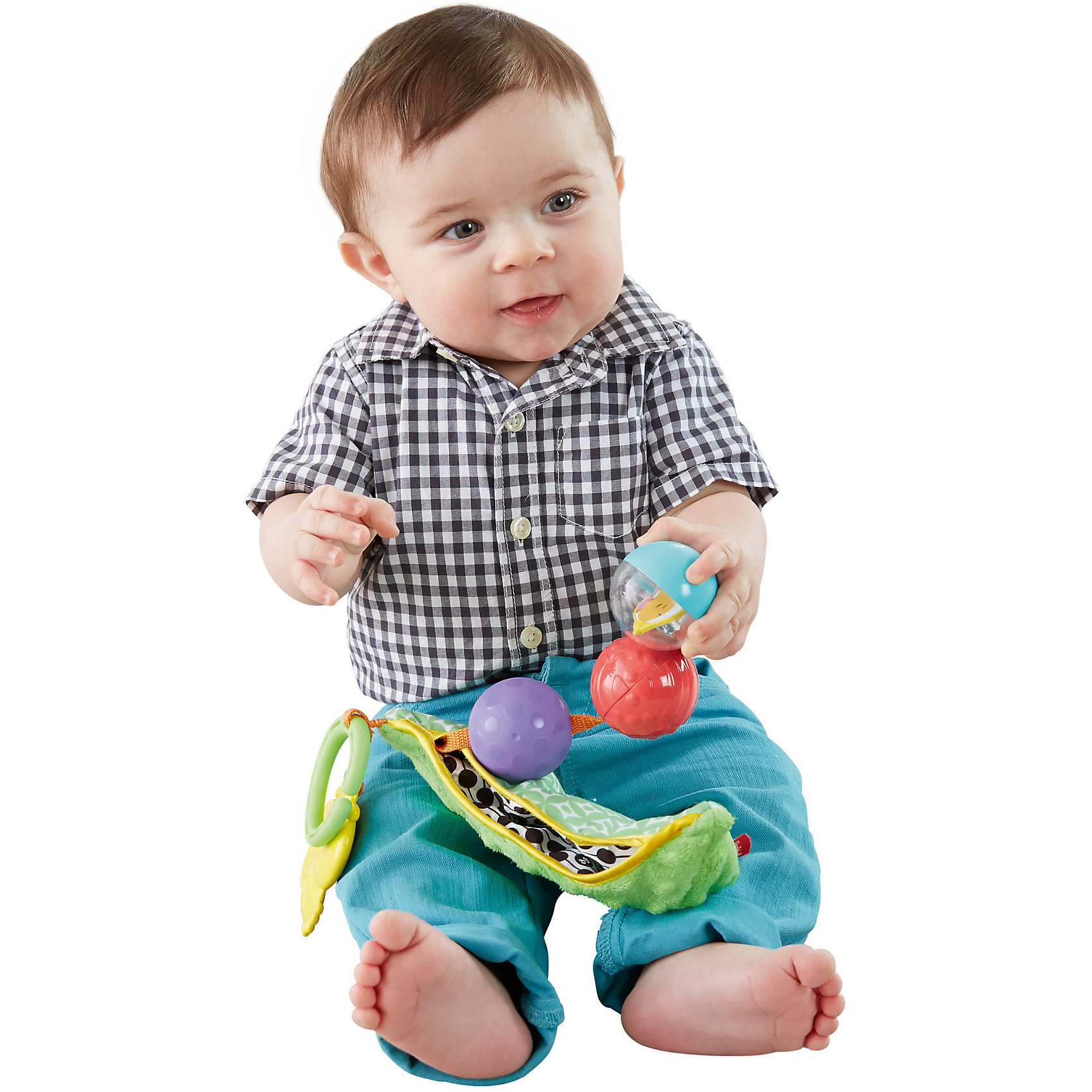 фото Плюшевая игрушка-погремушка "Горошек", Fisher Price Mattel