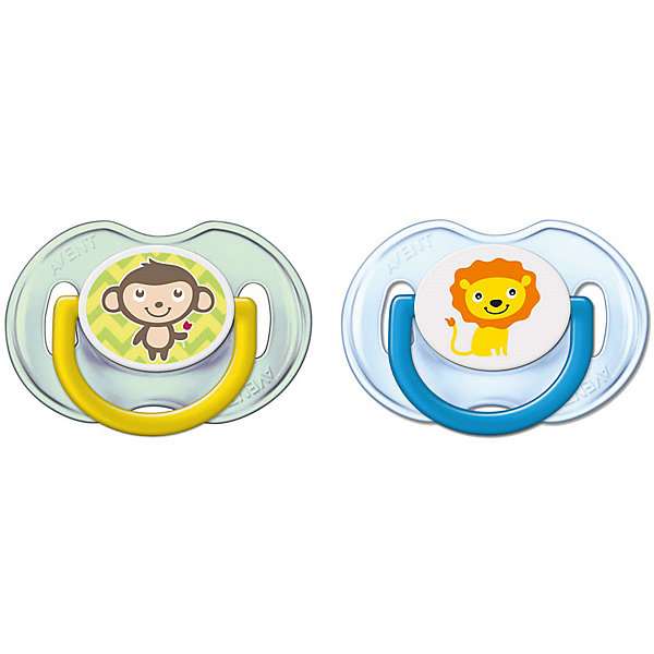 

Силиконовая пустышка Philips Avent Classic 0-6 мес, 2 шт, лев/обезьяна