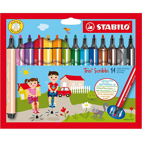 

Фломастеры Stabilo "Scribbi", 14 цветов