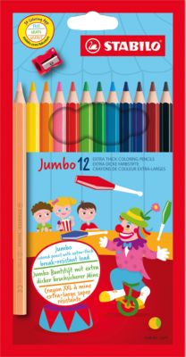 Цветные карандаши с точилкой Stabilo Jumbo 12 цветов, утолщённые, артикул:5295517 - Рисование и раскрашивание Цветные карандаши с точилкой Stabilo Jumbo 12 цветов, утолщённые, артикул:5295517 - Рисование и раскрашивание