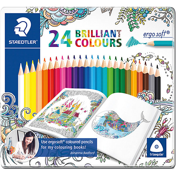 

Карандаши цветные Ergosoft, 24 цвета, "Johanna Basford", Staedtler