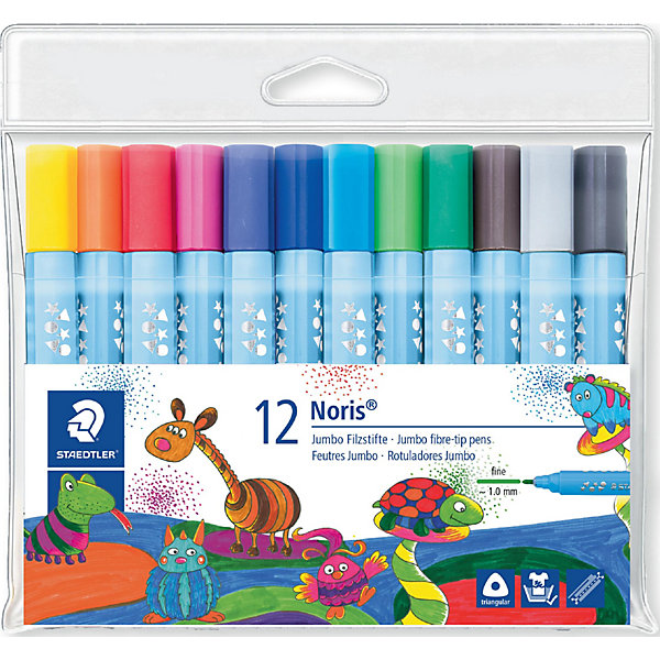 

Набор фломастеров Staedtler «Noris Jumbo», 12 цветов, Разноцветный