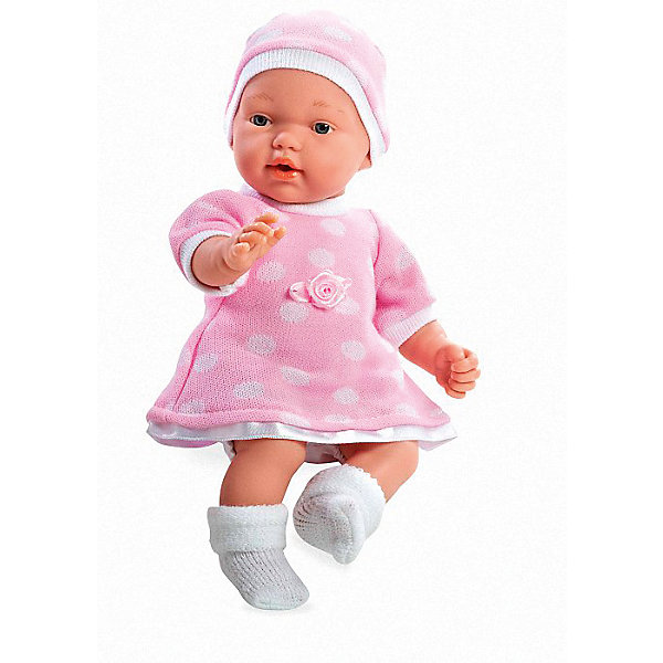 Кукла в розовом платье и шапочке, с соской, плачет, 28см, Arias 5355548