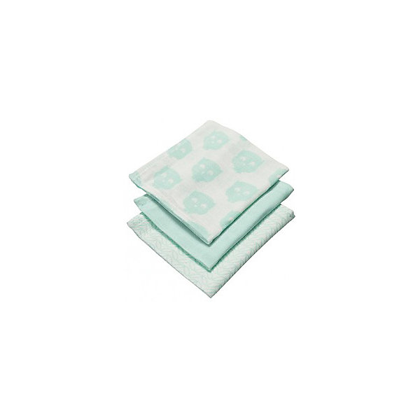 

Салфетки для лица, 3 шт, Jollein, Owls mint