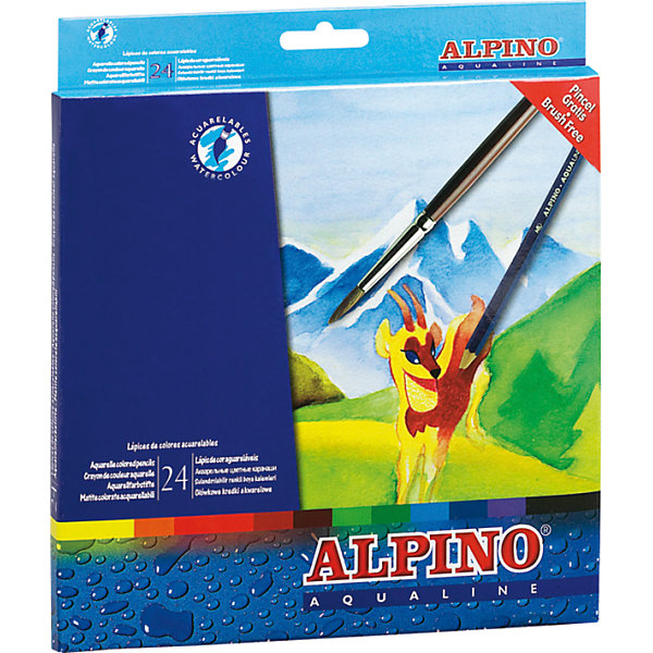 

Цветные шестигранные акварельные карандаши AQUALINE, 24 цв. + кисточка