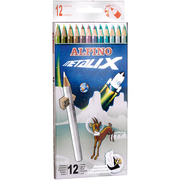 

Цветные шестигранные карандаши METALIX (с металлизированным эффектом цвета), 12 цв.