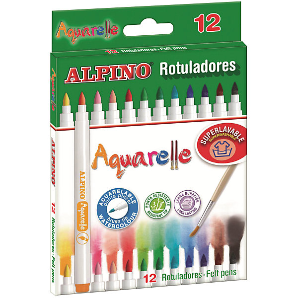 

Фломастеры Aquarelle», 12 цв. + кисточка