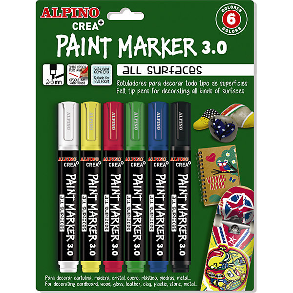 

Фломастеры PAINT MARKER, 6 цветов