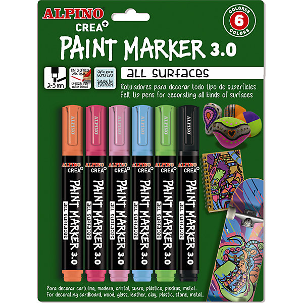 

Фломастеры PAINT MARKER, 6 цветов