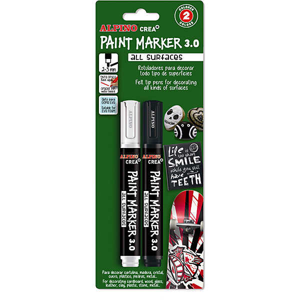 

Фломастеры PAINT MARKER, цвет белый/черный, 2 цв.