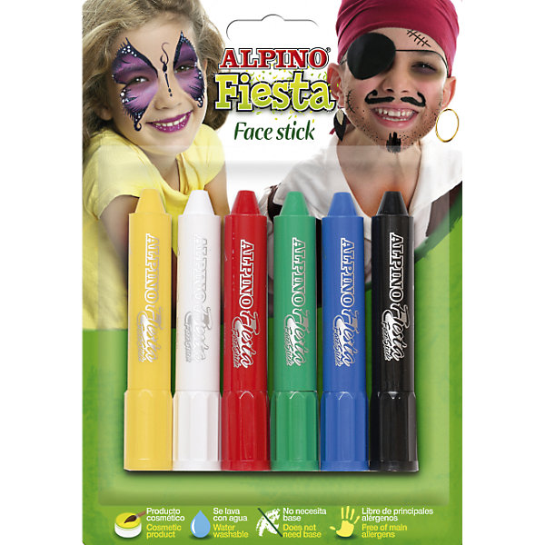 фото Детский аквагрим "Face Stick" (макияжные карандаши), 6*5 гр, 6 цв. Alpino
