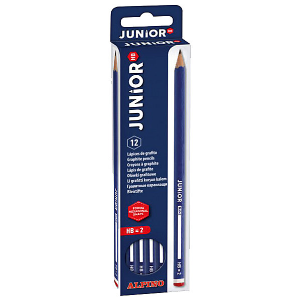 

Карандаши графитные шестигранные JUNIOR, HB, 12 шт