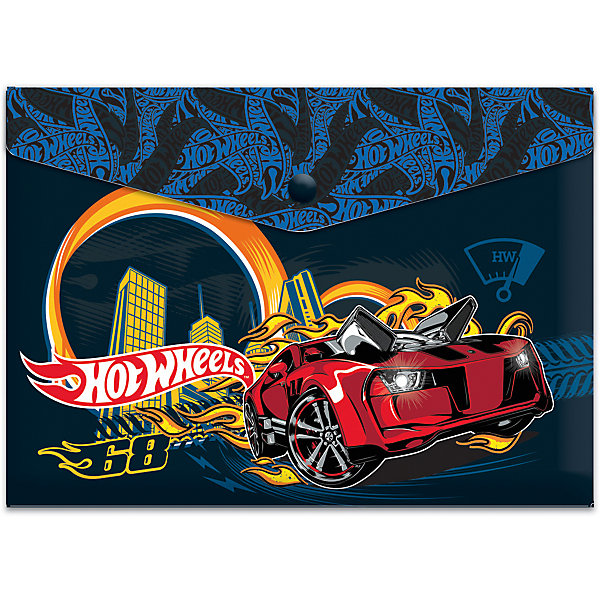 

Конверт на кнопке А4, Hot Wheels