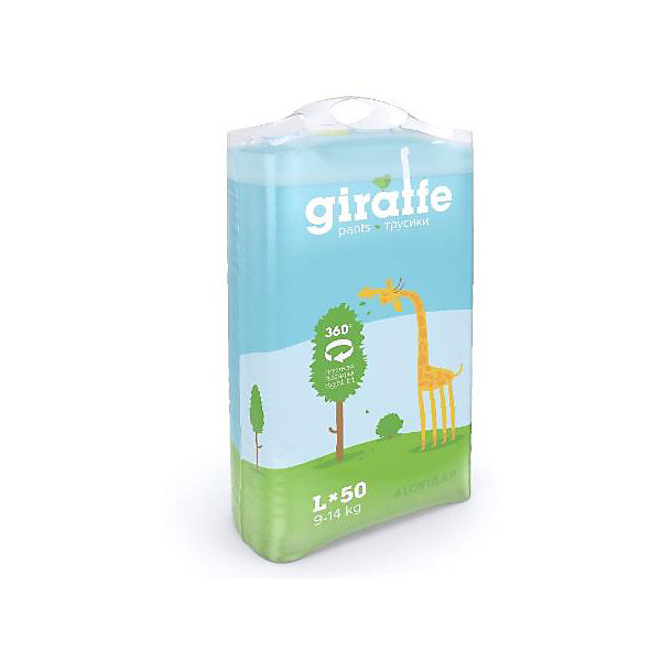 

Трусики-подгузники Lovular Giraffe L 9-14 кг, 50 шт, Разноцветный