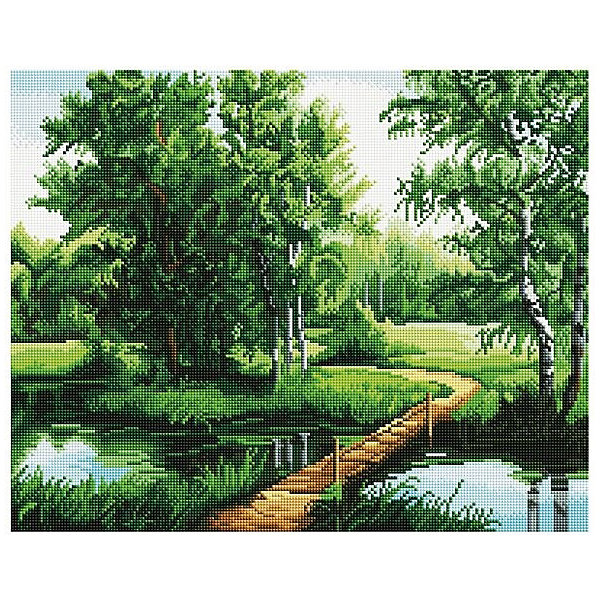 

Картина мозаикой "Мостик в лесу", 40*50 см