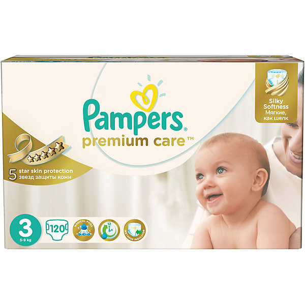 

Подгузники Pampers Premium Care, 5-9 кг, 3 размер, 120 шт.