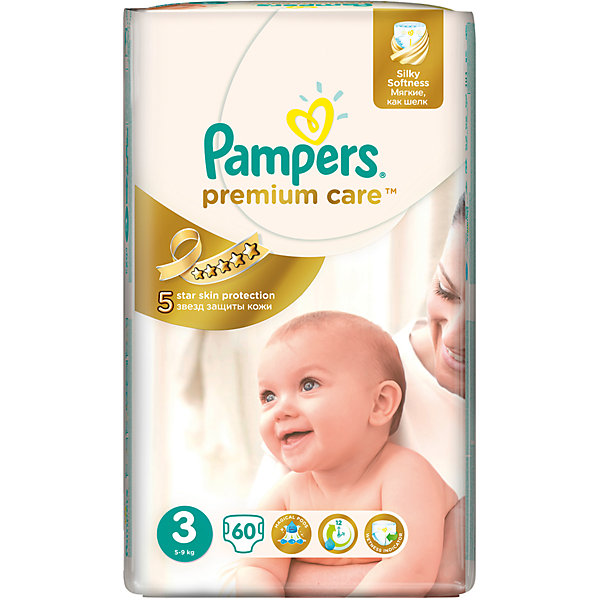 

Подгузники Pampers Premium Care Midi, 5-9 кг., 60 шт.