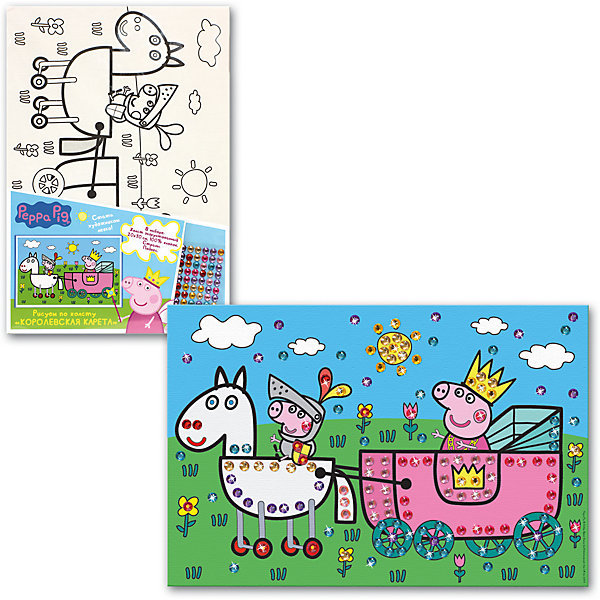 

Рисование по холсту "Королевская карета", Peppa Pig