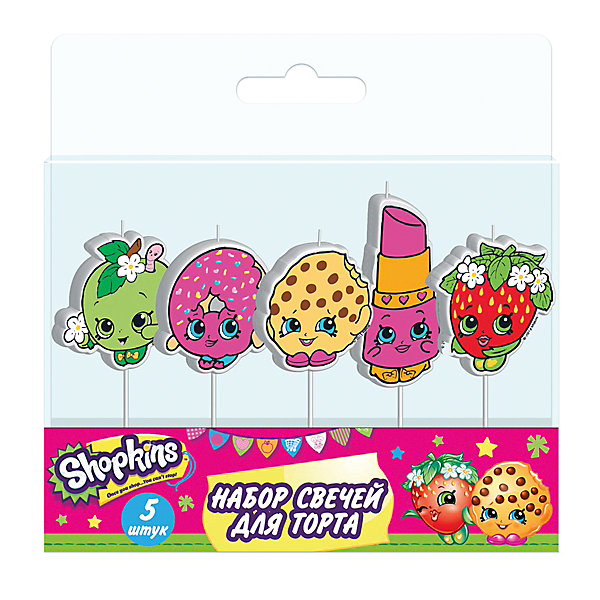 

Свечи на палочках, 5 шт. "Classic", Shopkins