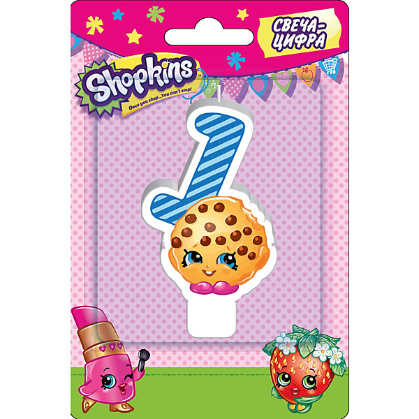 фото Свеча-цифра 1, 8 см, Shopkins Росмэн