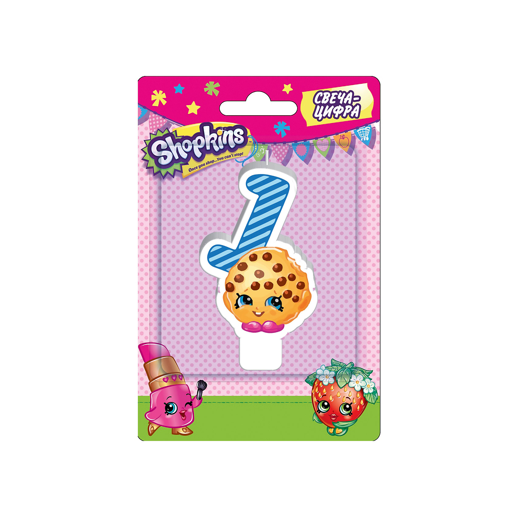 фото Свеча-цифра 1, 8 см, Shopkins Росмэн