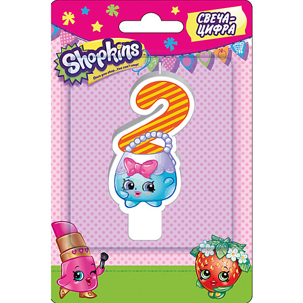 фото Свеча-цифра 2, 8 см, Shopkins Росмэн