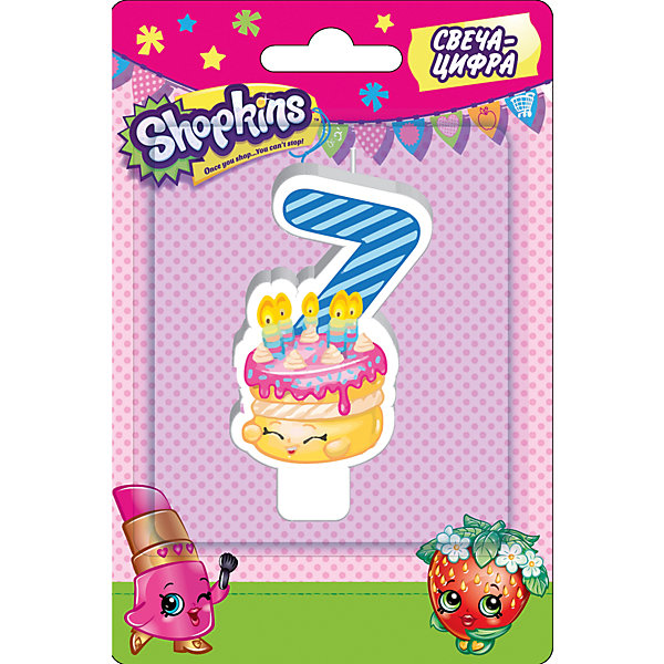 фото Свеча-цифра 7, 8 см, Shopkins Росмэн