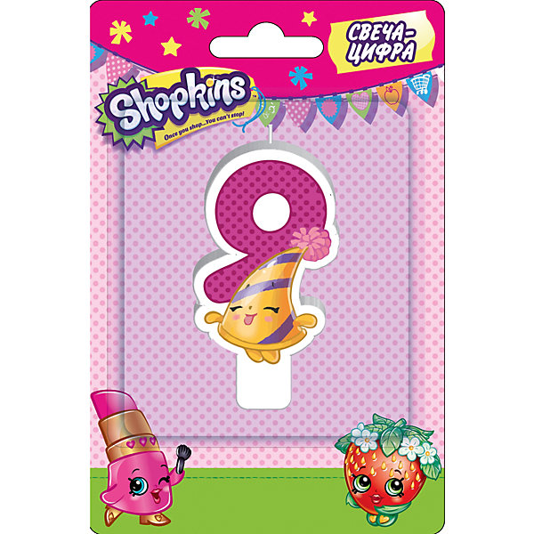 фото Свеча-цифра 9, 8 см, Shopkins Росмэн