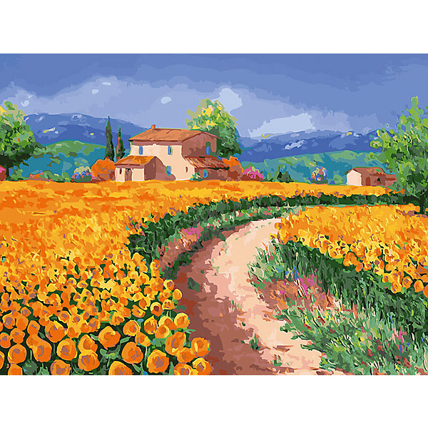 

Живопись на холсте "Поле с подсолнухами", 30*40 см