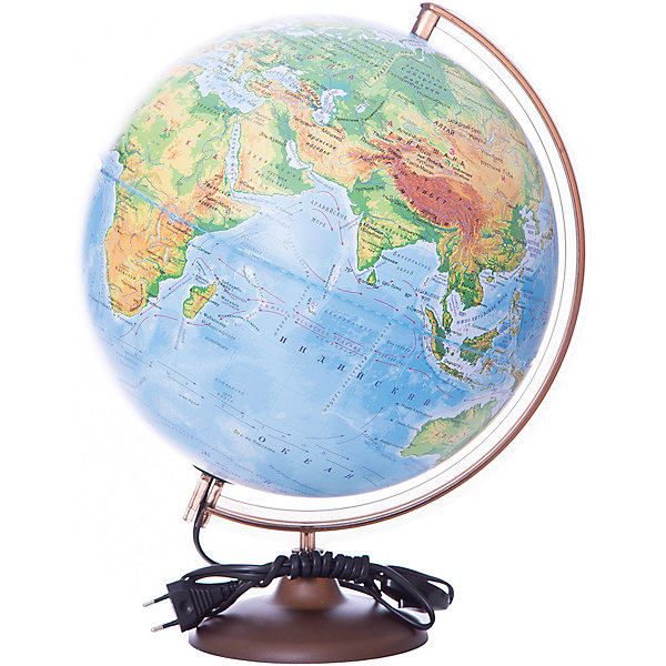 Глобус Земли физический с подсветкой, диаметр 320 мм Глобусный Мир 5518200