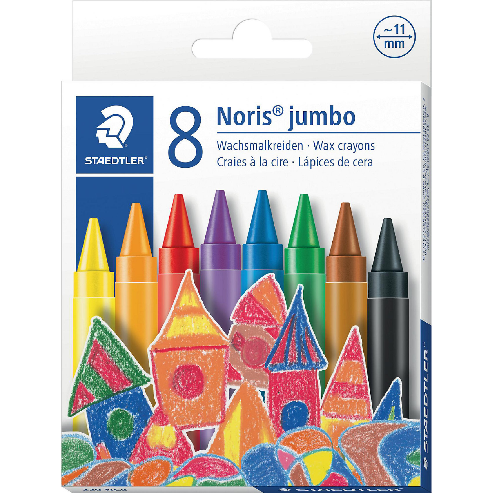 фото Мелок восковой Noris Club Jumbo, 8 цветов, Staedtler