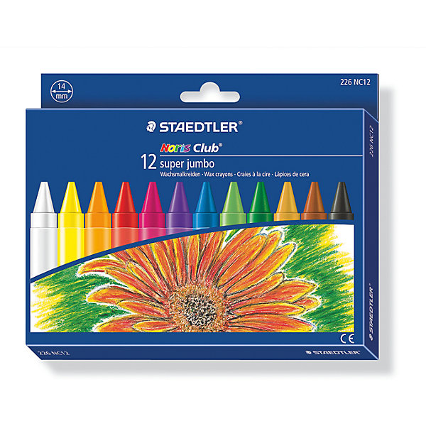 

Мелок восковой Noris Club Super Jumbo, 12 цветов, Staedtler