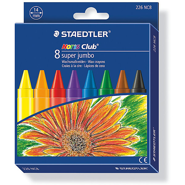

Мелок восковой Noris Club Super Jumbo, 8 цветов, Staedtler