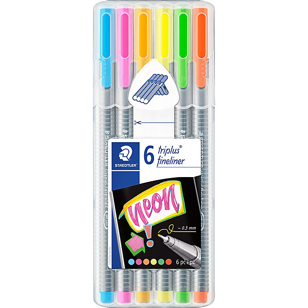 

Набор капиллярных ручек Triplus, 6 неоновых цветов, Staedtler