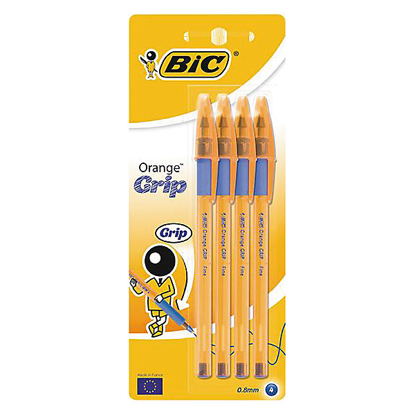 

Набор синих шариковых ручек BIC Orange Grip, 4 шт.