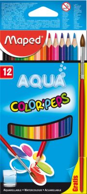 Карандаши акварель COLOR PEP'S AQUA, 12 цветов, MAPED, артикул:5530025 - Рисование и раскрашивание Карандаши акварель COLOR PEP'S AQUA, 12 цветов, MAPED, артикул:5530025 - Рисование и раскрашивание