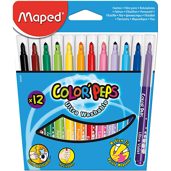 

Фломастеры COLOR'PEPS, 12 цветов, MAPED