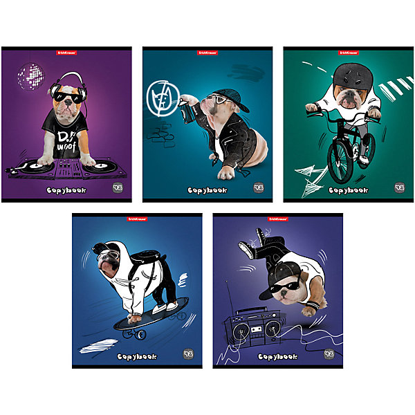 

Тетрадь 48 л "Dog rules", упаковка из 5 шт., клетка