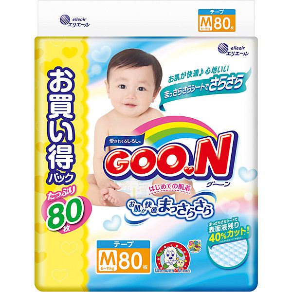 Goon Подгузники ULTRA JUMBO PACK, M 6-11 кг., 80 шт., Goon