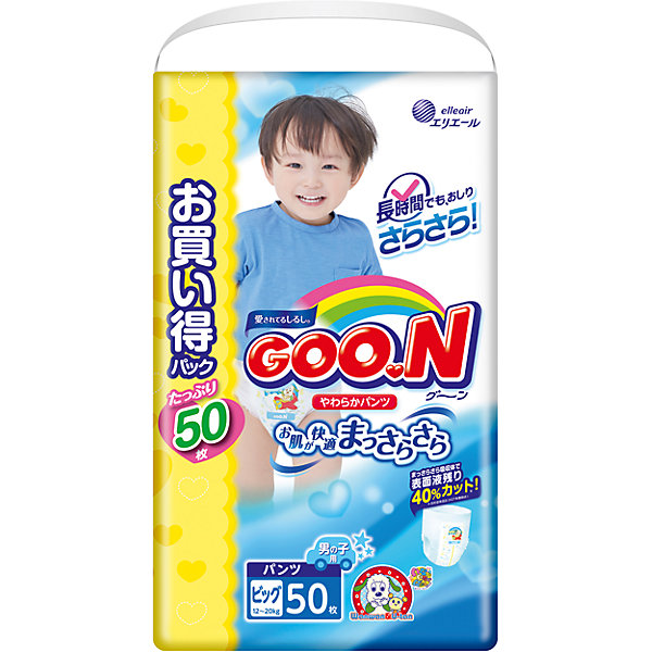 

Подгузники-трусики для мальчиков ULTRA JUMBO PACK, XL 12-20 кг., 50 шт., Goon